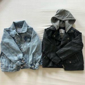 Zara Kids Faux Leather Jacket and Old Navy Jean Jacket